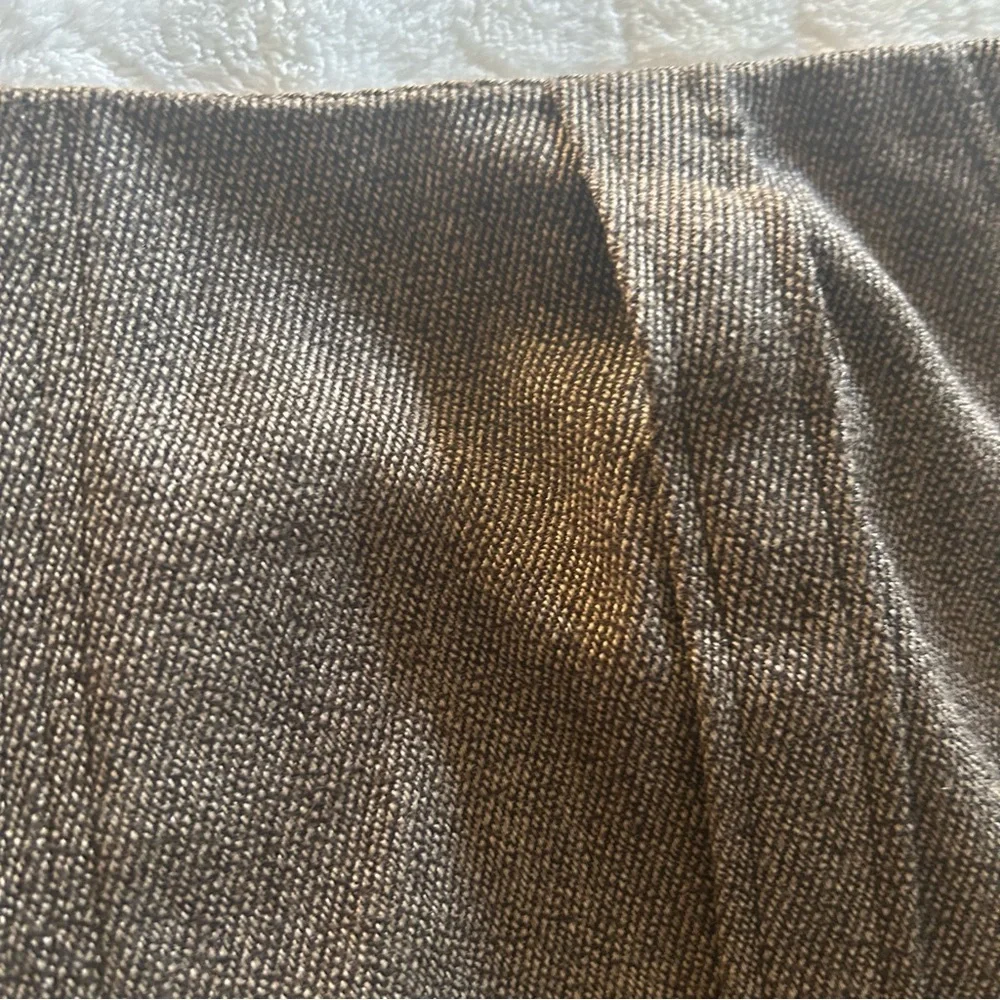 Calvin Klein Wool Blend Brown Herringbone Pencil Skirt Belt Loops Career Size 14